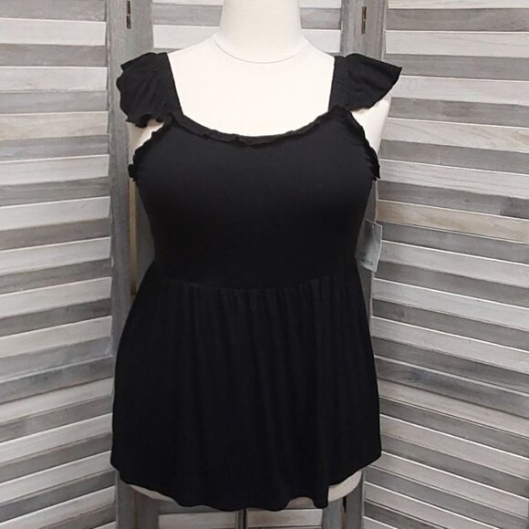 Ruffle Sleeve Tank | 89th + Madison | 3X - Picture 1 of 10